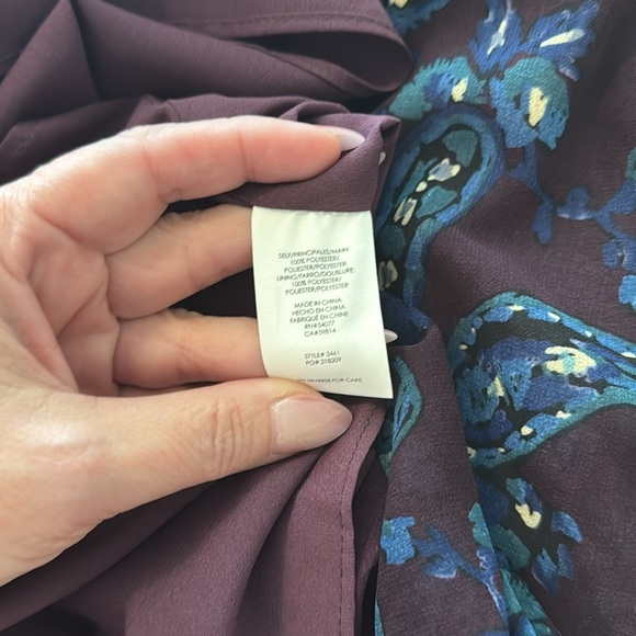 CAbi 3461 Treasure Dress Midi Paisley Print Purple Blue Career Size 4 - Picture 5 of 5